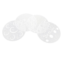 4Pcs Cake Mold Cupcake Stencil Template Birthday Spiral Variety Decora