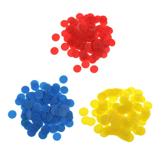300x Opaque Plastic Board Game Counters Tiddly Winks Numeracy Bingo Ch 2