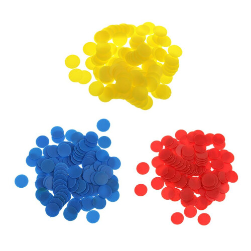 300x Opaque Plastic Board Game Counters Tiddly Winks Numeracy Bingo Ch 1