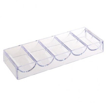 3x Acrylic Poker Chips Tray Storage Case 100 Chips for Party Home Casi