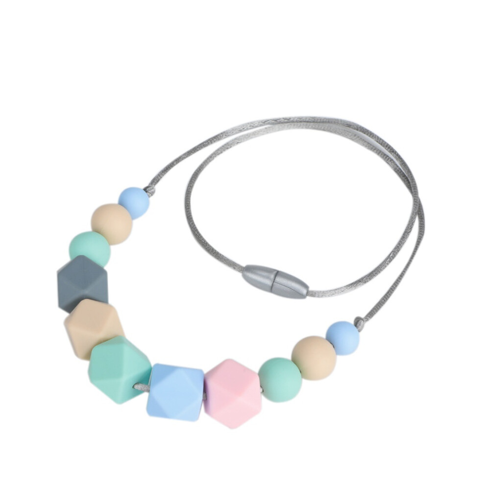 Baby Sensory Toy, Adjustable Length Chewable Necklace, Easy Clean Teething Jewelry, Safe for Infants