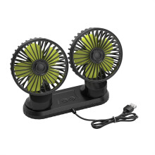 Portable USB Powered Car Fan with 3-Speeds Powerful Car Fans, Hidden Aroma Box for Scented Airflow, Dual Head 360 Rotation Low Noise Design for