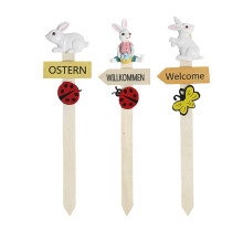 Pack de 3 piquets de lapin de Festival élégants, décoration de