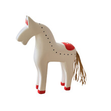 Statues de chevaux en bois, décorations de Table,-Blanc