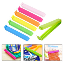 5Pcs Candy-Colored Slim Bag Sealing Clips Freshness Preserver for Chips Cookies Home Kitchen Essentials Plastic Colorful Clips