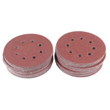100Pcs 5in Disc Sandpaper Set, 8 Holes, Alumina Abrasive, 10 Grits