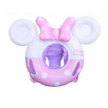 (As show, Pink) QQDD Swimming Float for Cartoon Kids Baby Swimming Ring Inflatable Pool Floating Round Pool Chi
