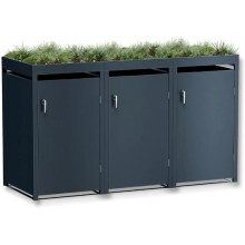 DWD® Triple Wheelie Bin Hideaway with Plant Roof