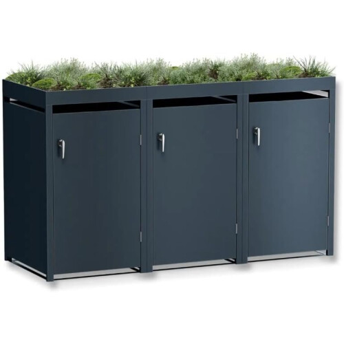 DWD® Triple Wheelie Bin Hideaway with Plant Roof