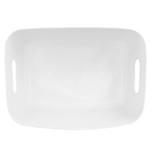 White Large Capacity PP Storage Basket with Handle, Durable Plastic Container 2