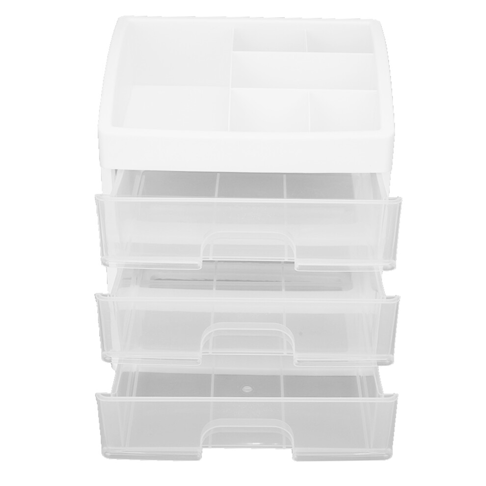 3 Tier Makeup Drawer Organizer Dustproof Transparent Storage for Cosmetics AU
