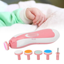 Baby Elektrischer Nagel grinder Pink mit 6 Schleifköpfen, leiser tragbarer Maniküre-Set
