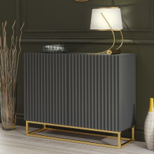 Sideboard 100cm Ripple - Dark Grey with Fluted Doors