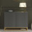 Sideboard 100cm Ripple - Dark Grey with Fluted Doors 4