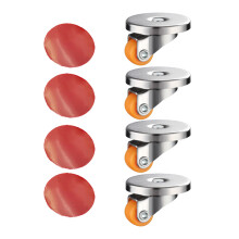 Set of 4 Adhesive Furniture Casters for bject Relocation-Orange