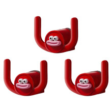 3pcs Adhesive Bathroom Wall Hook Convenient for Renters and-Red