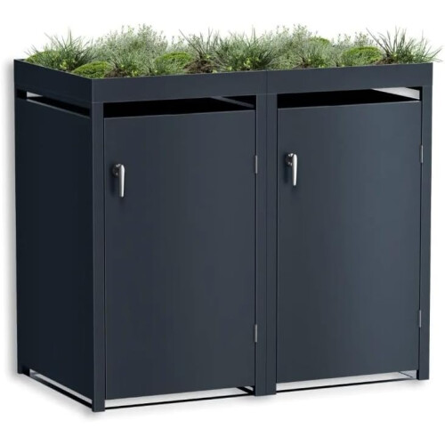 DWD® Double Wheelie Bin Hideaway with Plant Roof