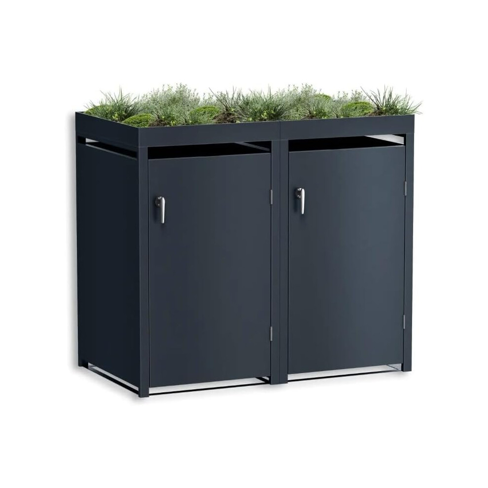 Dwd Dwd® Double Wheelie Bin Hideaway With Plant Roof