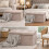 Beige Large Foldable Storage Bench Ottoman Padded Seat 4