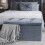Dark Grey Large Foldable Storage Bench OttomanPadded Seat 2