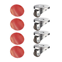 4Pieces Portable Stick Back Casters for Lightweight-Brown