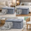 Dark Grey Large Foldable Storage Bench OttomanPadded Seat 4