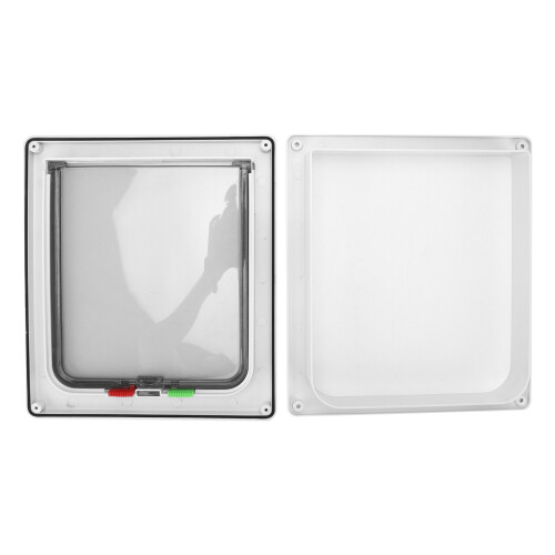 Pet Door with Multiple Lock Modes, Easy Install, 25x5.2x27.6cm 1