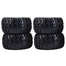 RC Truck Wheels And Tires Set For 1/10 Scale Vehicles Rubber Tyres And Plastic Wheel Rims With High Wear Resistance Easy Installation Off Road Racing