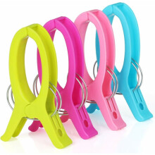 Plastic wasknijpers voor ligstoelen bij het zwembad, handdoekclips voor strandstoelen in felle kleuren, extra sterke metalen veren met verstevigde