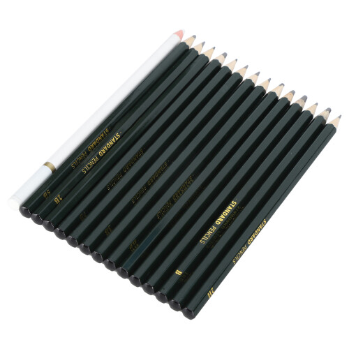 15-teiliges Skizzenstift-Set, Zeichenstift-Box, 2