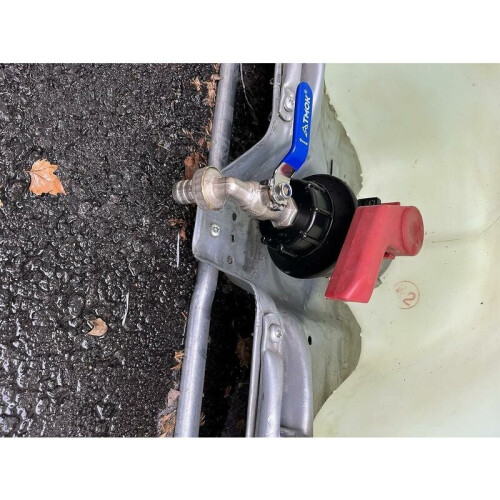 Kit de torneira para sistemas de contêineres IBC, conexão cilíndrica de rosca grossa de 2 polegadas em plástico com válvula de latão e junta de 2
