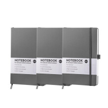 Cadernos de anotações para negócios, tamanho A5, premium, cinza, para planejamento criativo, papel grosso Daolin com elástico para fechamento,