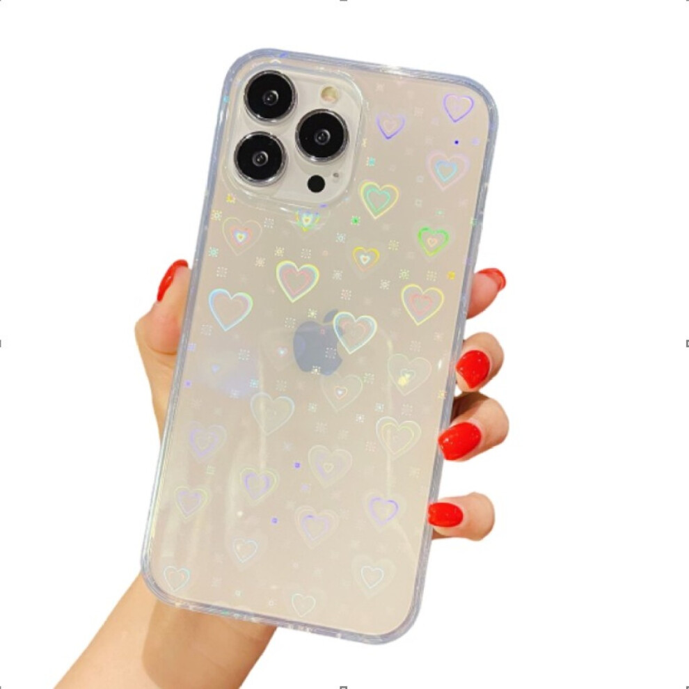 Adorable Iphone 13 Case, Holographic Heart Pattern, Shockproof With Flexible Tpu, Perfect Fit And Lightweight Design For Girls (Wireless Charging 9173940591127