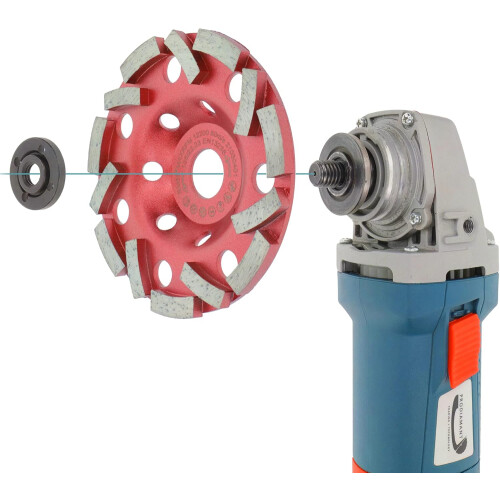 Τροχός λείανσης σκυροδέματος 125mm, Μονής στρώσης οπές ψύξης συγκόλλησης για 2
