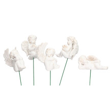 5 Pezzi di Decorazioni in Resina con Cupido Angioletto su Bastone, Decorazione per Giardino, Piccola Taglia