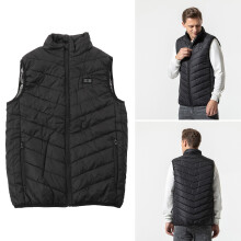 Electric Heated Vest 3XL Lightweight Polyester Black for Cold Outdoor Work