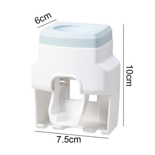 (As show, Nordic Blue) QQDD Toothpaste Dispenser and Toothbrush Holder, Wall Mount Automatic Toothpaste Squeezer 2