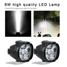 2X Motorcycles Headlight 6000k White Super Bright 6 LED Working Spot Light Motorbike Fog Lamp 12V LED Scooters Spotlight