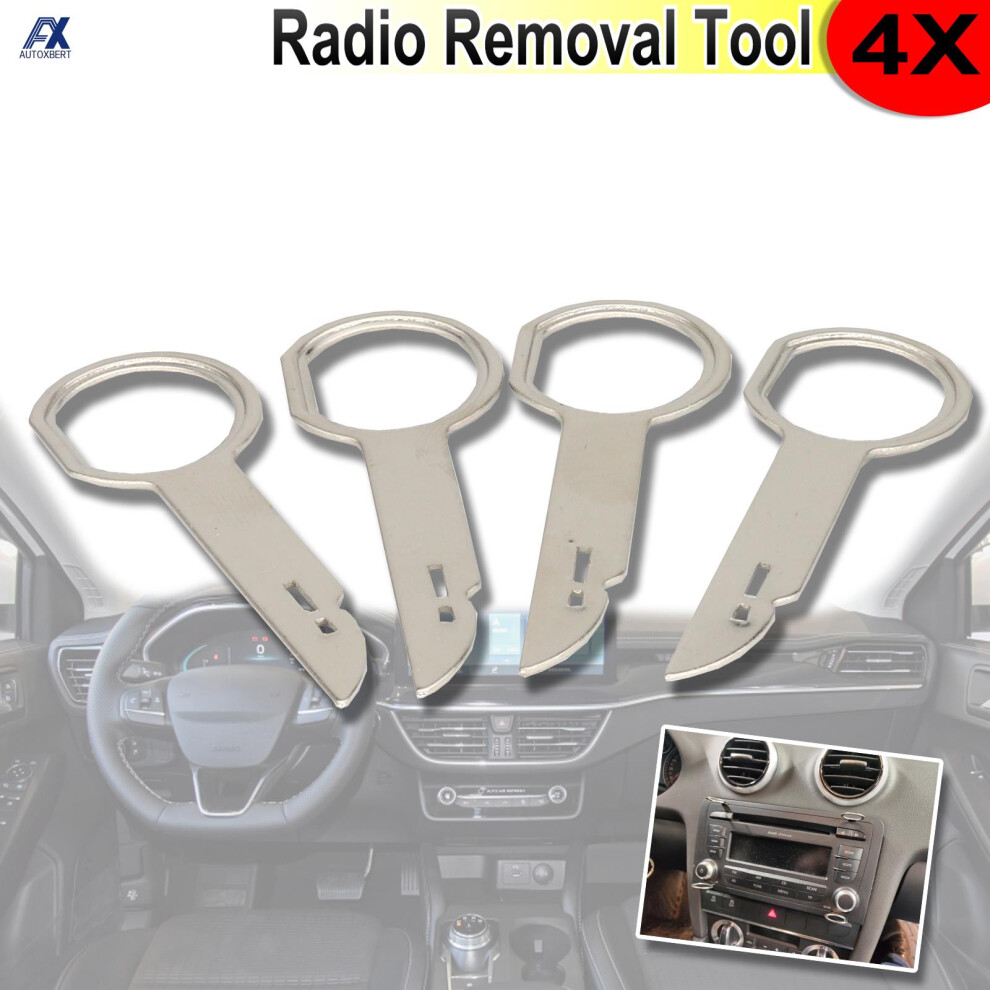 2 Pair Radio Cd Stereo Removal Key Release Pin Extractor For Ford Focus Mondeo C-Max Fiesta Transit Car Extraction Install Tools 6935161539844
