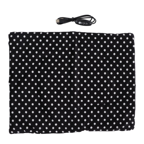 Washable USB Charging Pet Heating Pad 3 Temps Foldable - White Dot 1