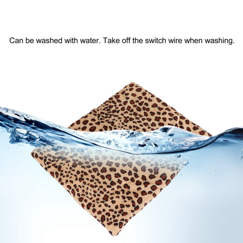 USB Rechargeable Pet Heating Pad Foldable Washable with Leopard Pattern 3 Temp 2