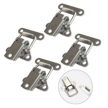 4pcs Set Stainless Steel Clasp Buckles Butterfly Case Clip Loop Suitcase Box Trunk Latch Lock Accessories Buckle Parts 5.5x3.8cm