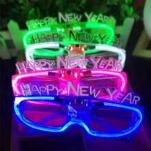 Happy Year LED Flashing Glasses Glowing Eye Glasses Light Up Kids Toys Glow Party Decoration Supplies Christmas