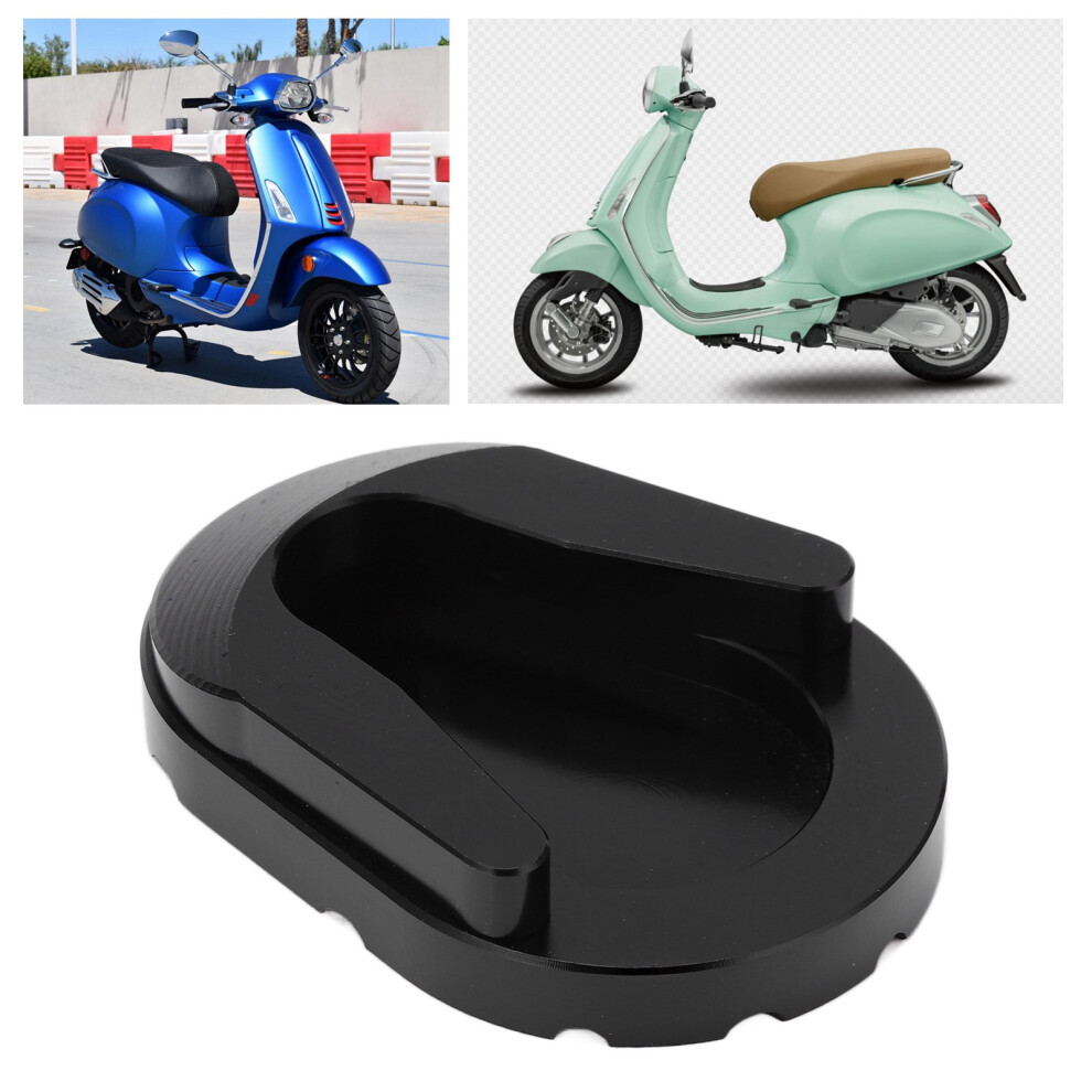 Motorcycle Kickstand Enlarger Pad For Vespa Sprint 150 2013-2020 Black 7901377138675