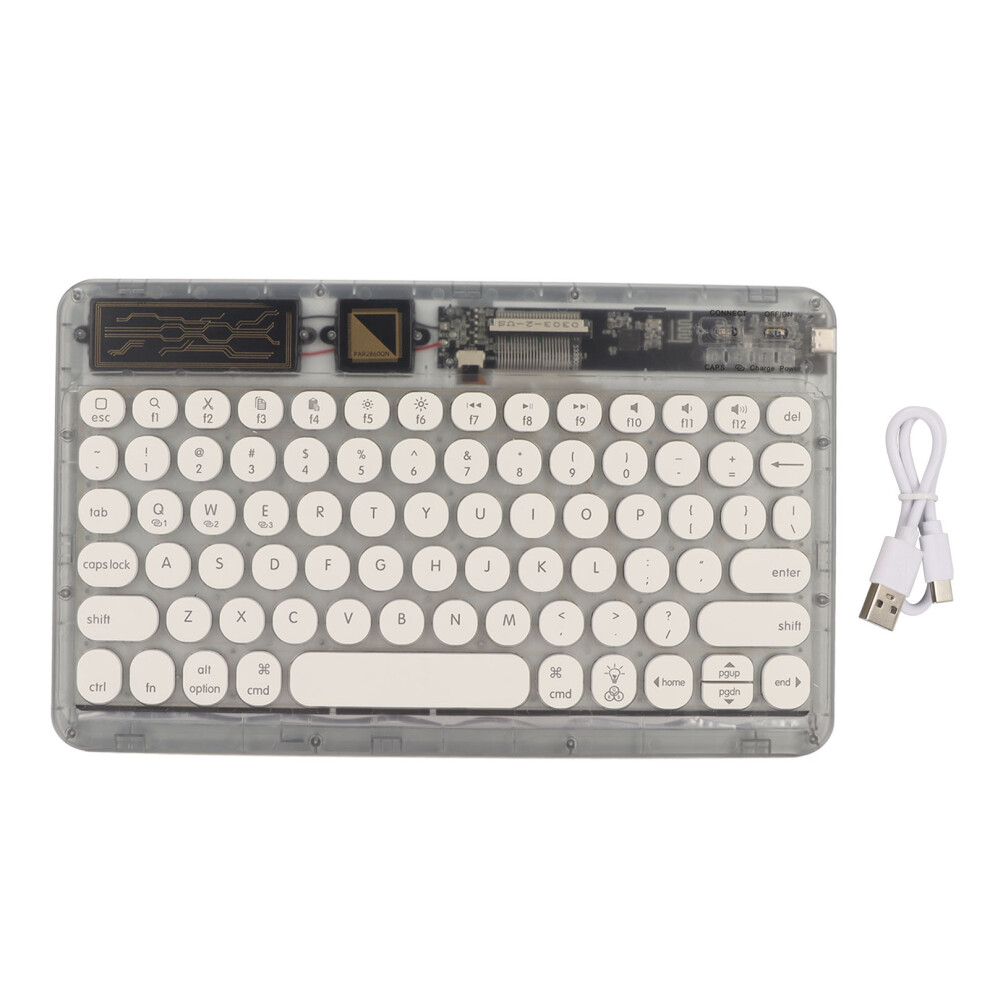 Customizable Emoji Keys Wireless Mechanical Keyboard, Multi-Device Compatibility Ultra Slim Transparent With Rgb Lights, Portable Bluetooth 9169997880727