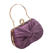 Stylish Rhinestones Embellished Evening Bag Handbag-Purple