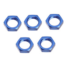 5 Pcs AN8 Metal Alloy Blue Locking Nut Fittings Adapter for Bulkhead