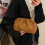 Clutches Purses Ruched Cloud Bag Purses Trendy Dumpling-brown 5