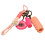 Porte-clés à breloques en corde tressée, pendentif-Rose 1