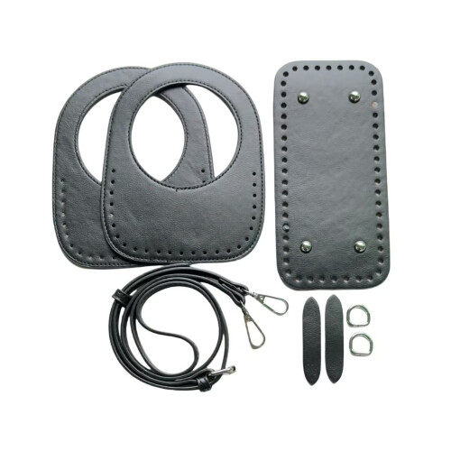 Leather Purse Making Kit 8Pcs DIY PU Leather Bag Making-Black